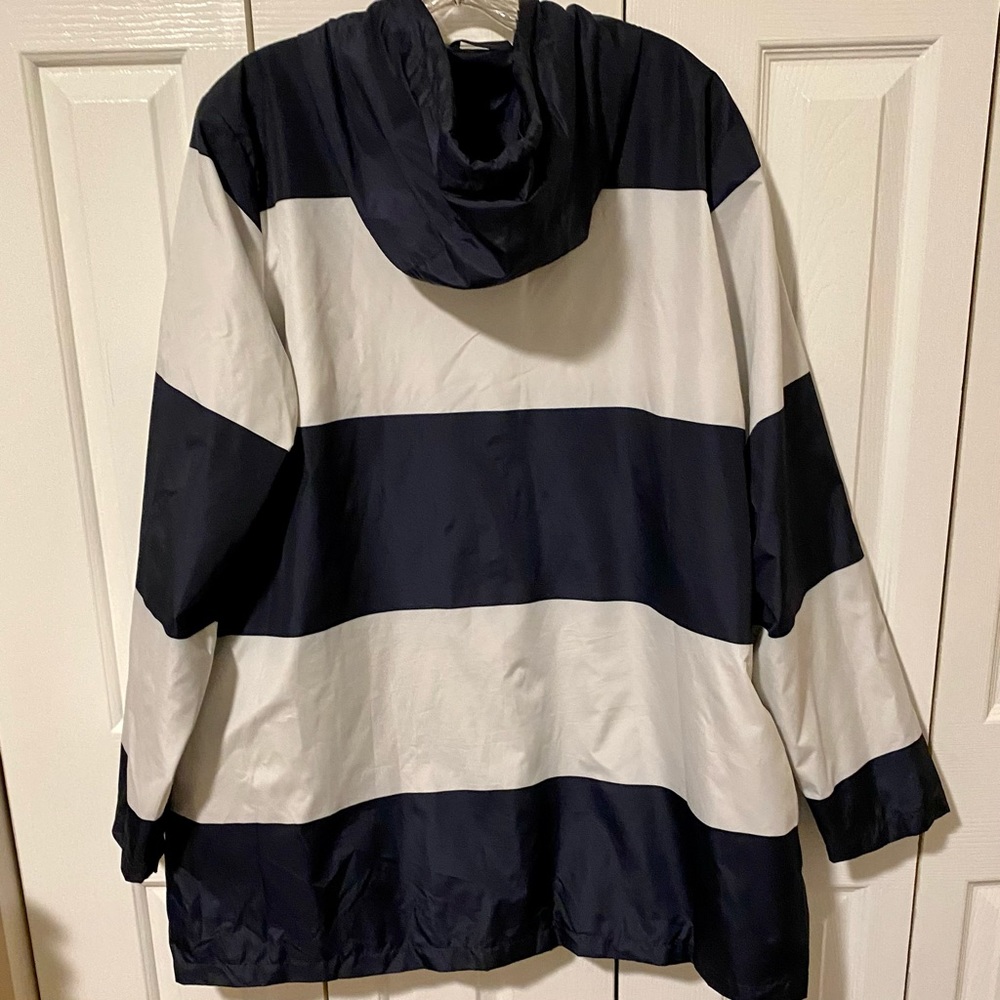Kim Rogers Navy and White Striped Anorak Size 1X - Picture 4 of 8